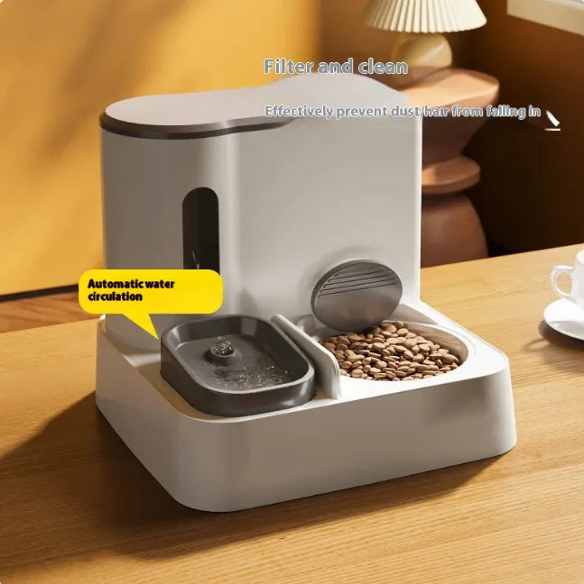 Automatic Cat/dog Feeder & Water Dispenser with Dual Bowl Design