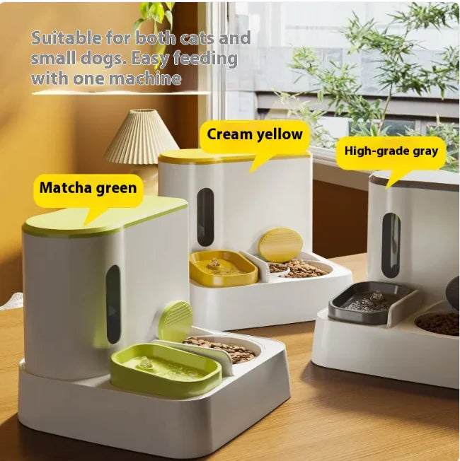 Automatic Cat/dog Feeder & Water Dispenser with Dual Bowl Design